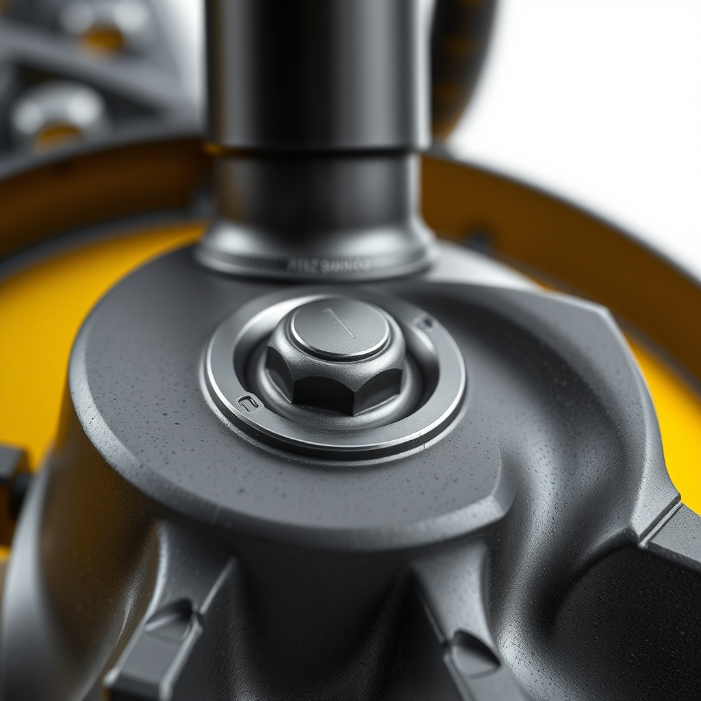 <clean photorealistic close-up photo of the drill bit and wear sensor area on an Atlas Cop