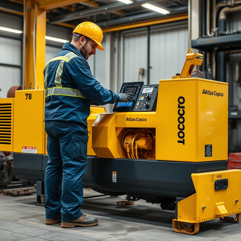 Atlas Copco ROC L8'in operasyon sırasında arazide çalışan bir operatörle birlikte