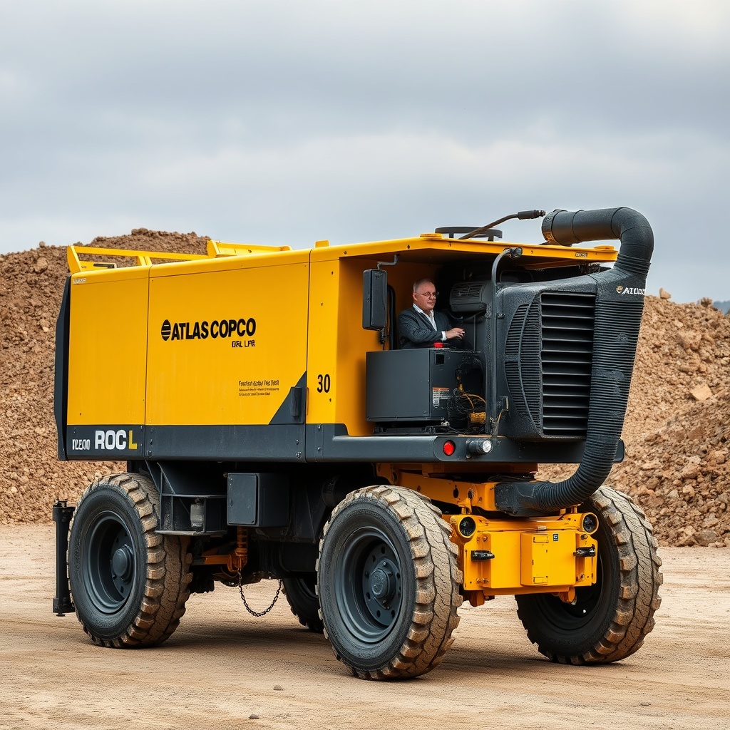 Bir taş ocağında Atlas Copco ROC L8 ile derin delik delme işlemi