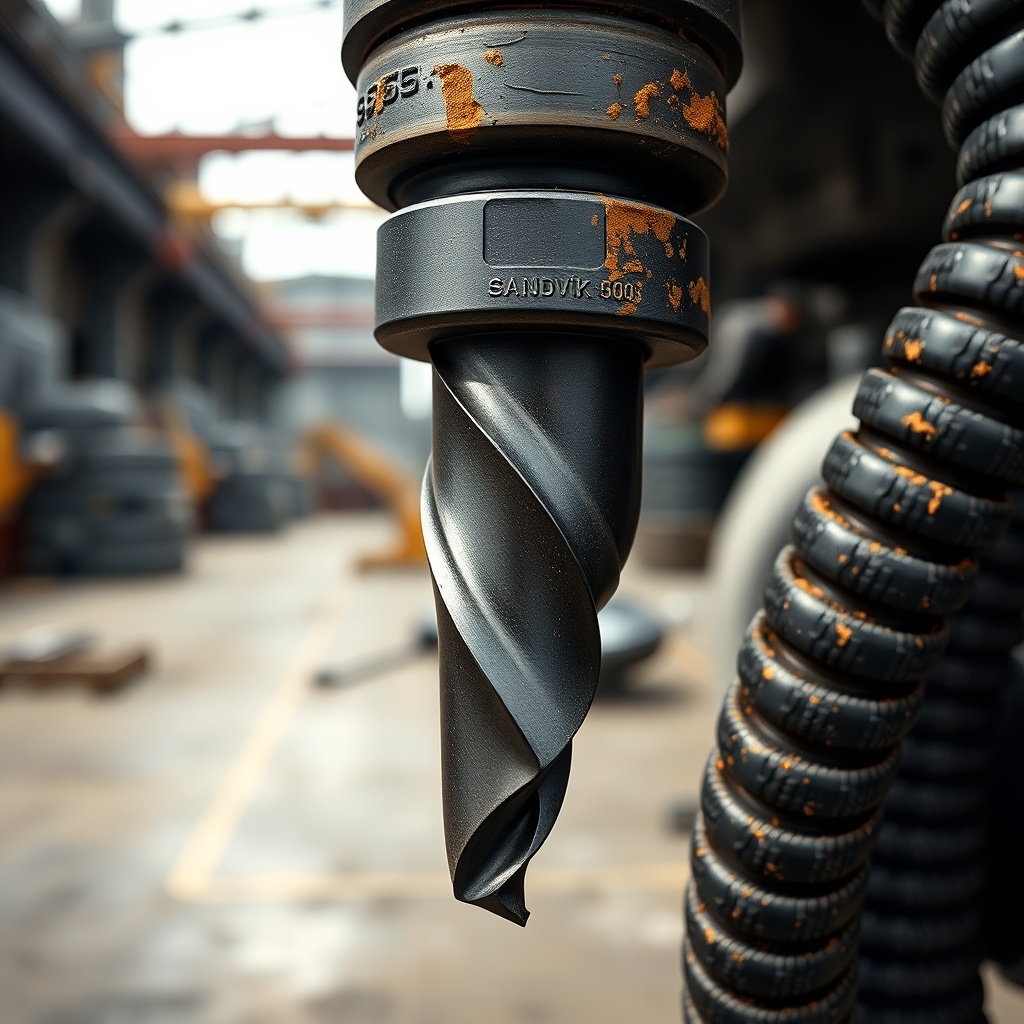 <clean photorealistic photo for Sandvik DI550 aksesuar ve yedek parça rehberi