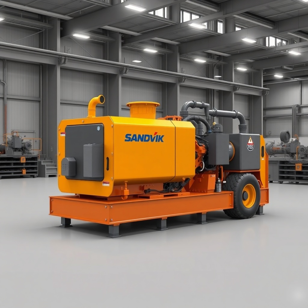 Sandvik DI550 hidrolik sistem pompa ve silindirlerinin üstten çekilmiş